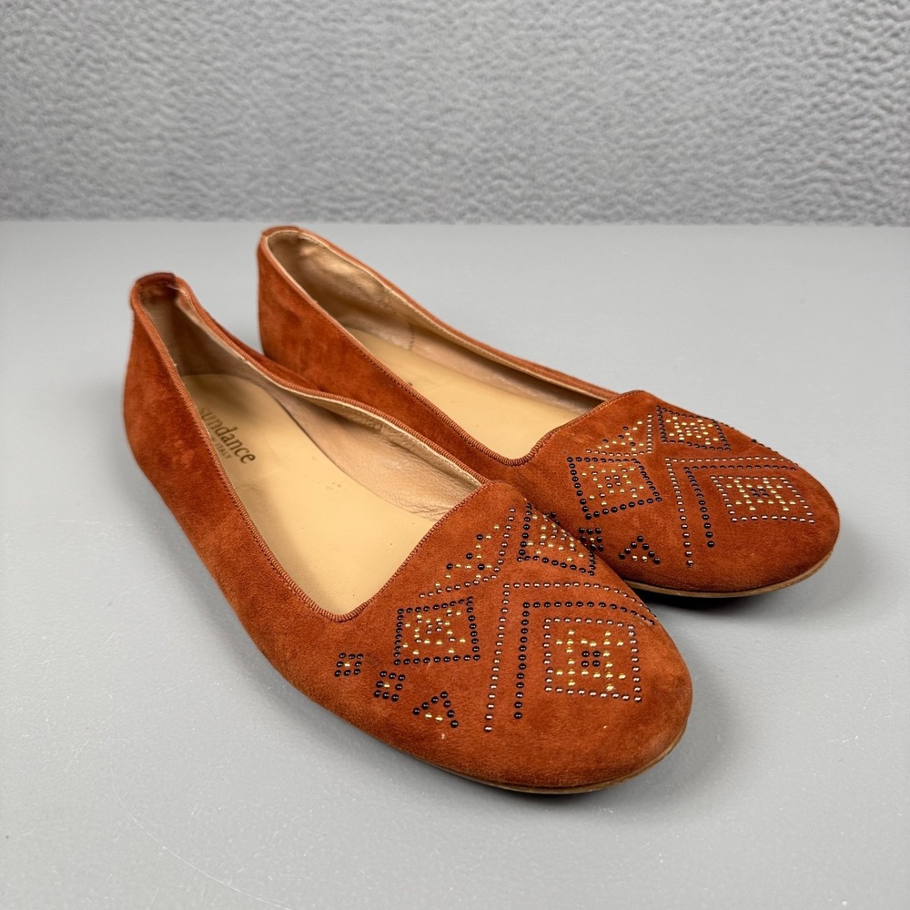 Sundance Shoes Womens 10 Brown EU 41 Aztec Beaded‎ Boho Hippie Slip On Comfort